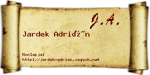 Jardek Adrián névjegykártya